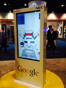 Boston Logan Interactive Diretory powered by DMS - Directory Management Studio on display in the Google Booth at Digital Signage Expo 2015 in Las Vegas